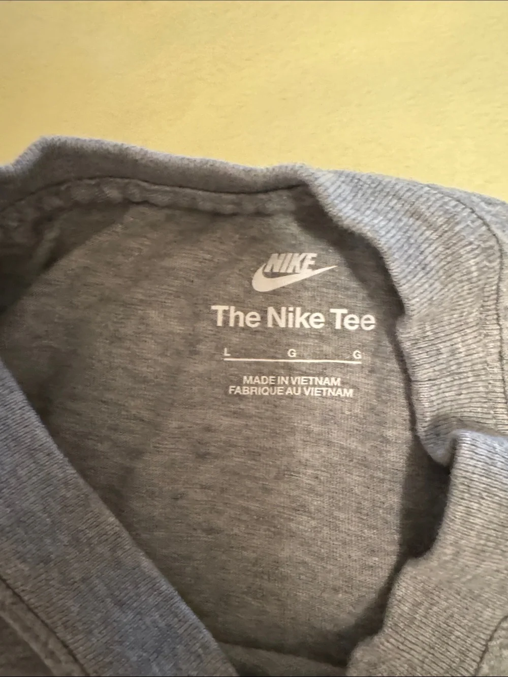 Nike Gray Tee with Black Swoosh and Red Graphic